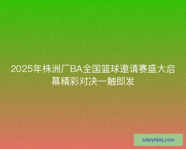 2025年株洲厂BA全国篮球邀请赛盛大启幕精彩对决一触即发 2025年株洲厂BA全国篮球邀请赛盛大启幕精彩对决一触即发