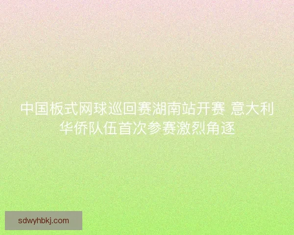 中国板式网球巡回赛湖南站开赛 意大利华侨队伍首次参赛激烈角逐 中国板式网球巡回赛湖南站开赛 意大利华侨队伍首次参赛激烈角逐