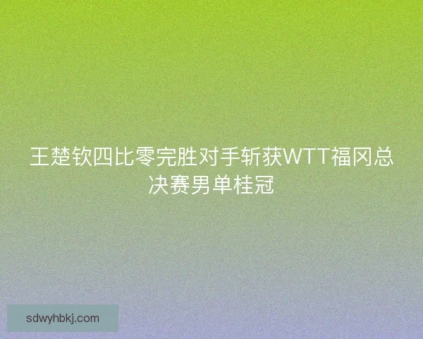 王楚钦四比零完胜对手斩获WTT福冈总决赛男单桂冠 王楚钦四比零完胜对手斩获WTT福冈总决赛男单桂冠